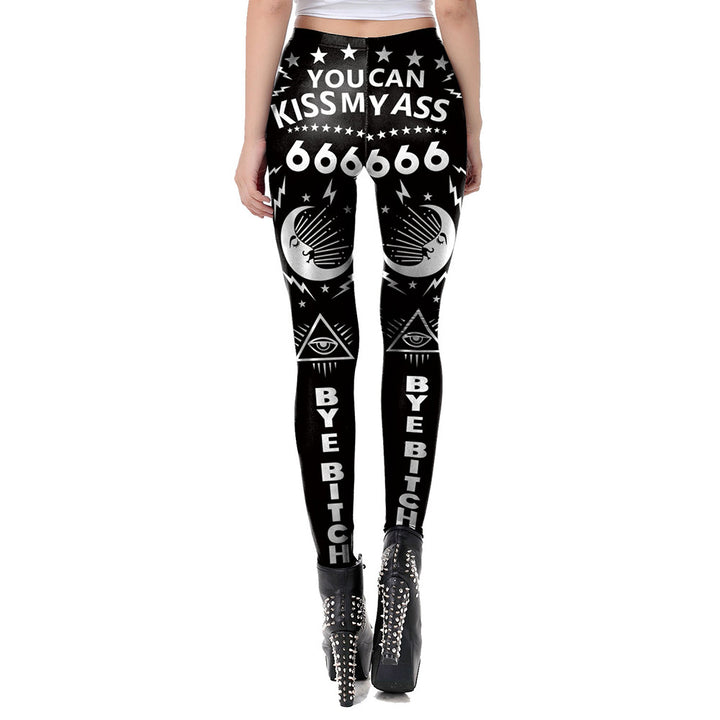 Bold and Edgy Sun and Moon Black and White Women's Legging