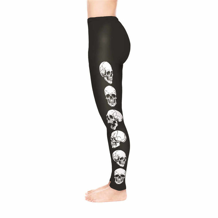 Six Skulls Sports Ankle Pants Printed Leggings Personality