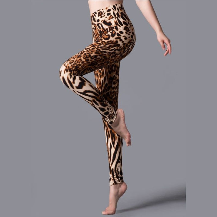 Big Cats Skin Patterns Brushed Printed High Waist Pants Yoga Leggings