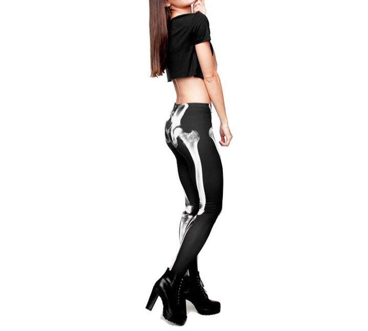 Halloween Leggings - Realistic 3D digital human skeleton Print