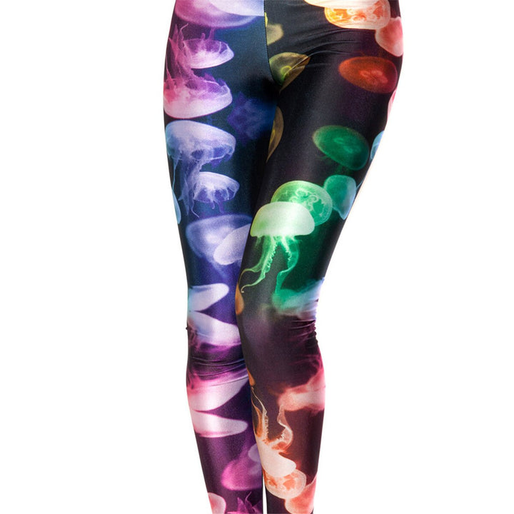 Multi color fantasy jellyfish Fashionable Print Leggings