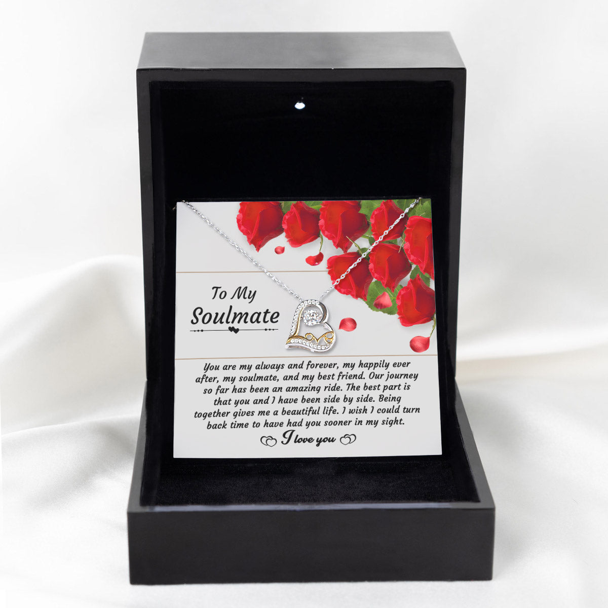 To My Soulmate Necklace My Always and Forever Gifts Ideas for Women Men Anniversary Valentine Gift Necklace For Wife From Husband Birthday Wedding New Baby