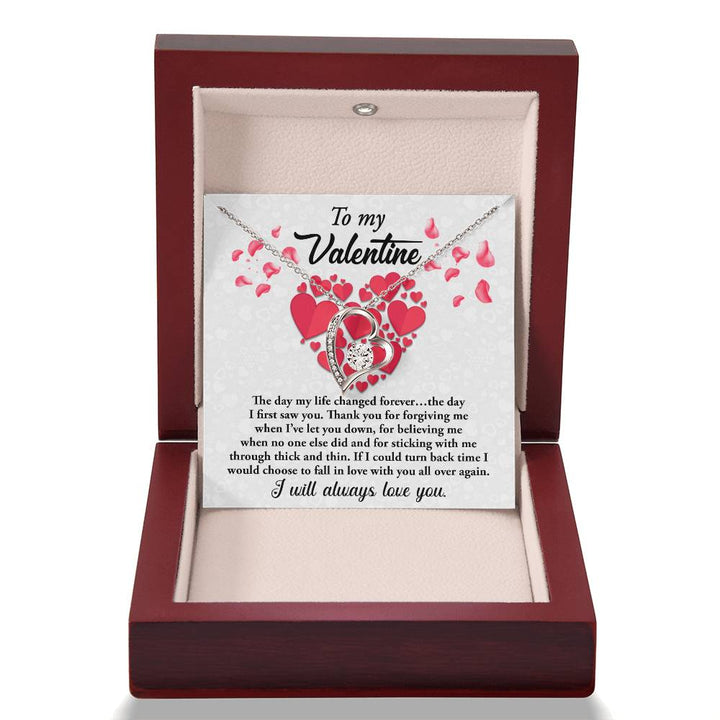 To My Valentine The Day I First Saw You Necklace Women Men Anniversary Soulmate To Wife From Husband Birthday Gift Ideas Wedding New Baby