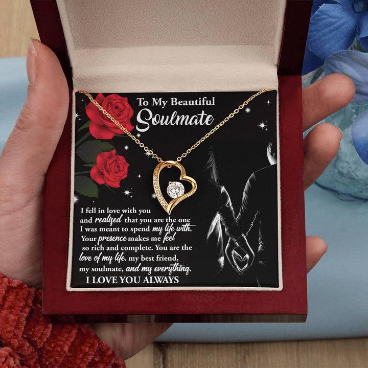 To My Beautiful Soulmate Love Of My Life Necklace Women Men Anniversary Valentine To Wife From Husband Birthday Gift Ideas Wedding New Baby
