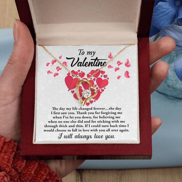 To My Valentine The Day I First Saw You Necklace Women Men Anniversary Soulmate To Wife From Husband Birthday Gift Ideas Wedding New Baby
