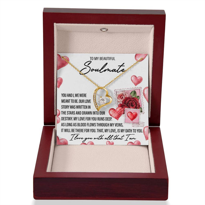 To My Beautiful Soulmate We Were Meant To Be Necklace Women Men Anniversary Valentine To Wife From Husband Birthday Gift Ideas Wedding New Baby