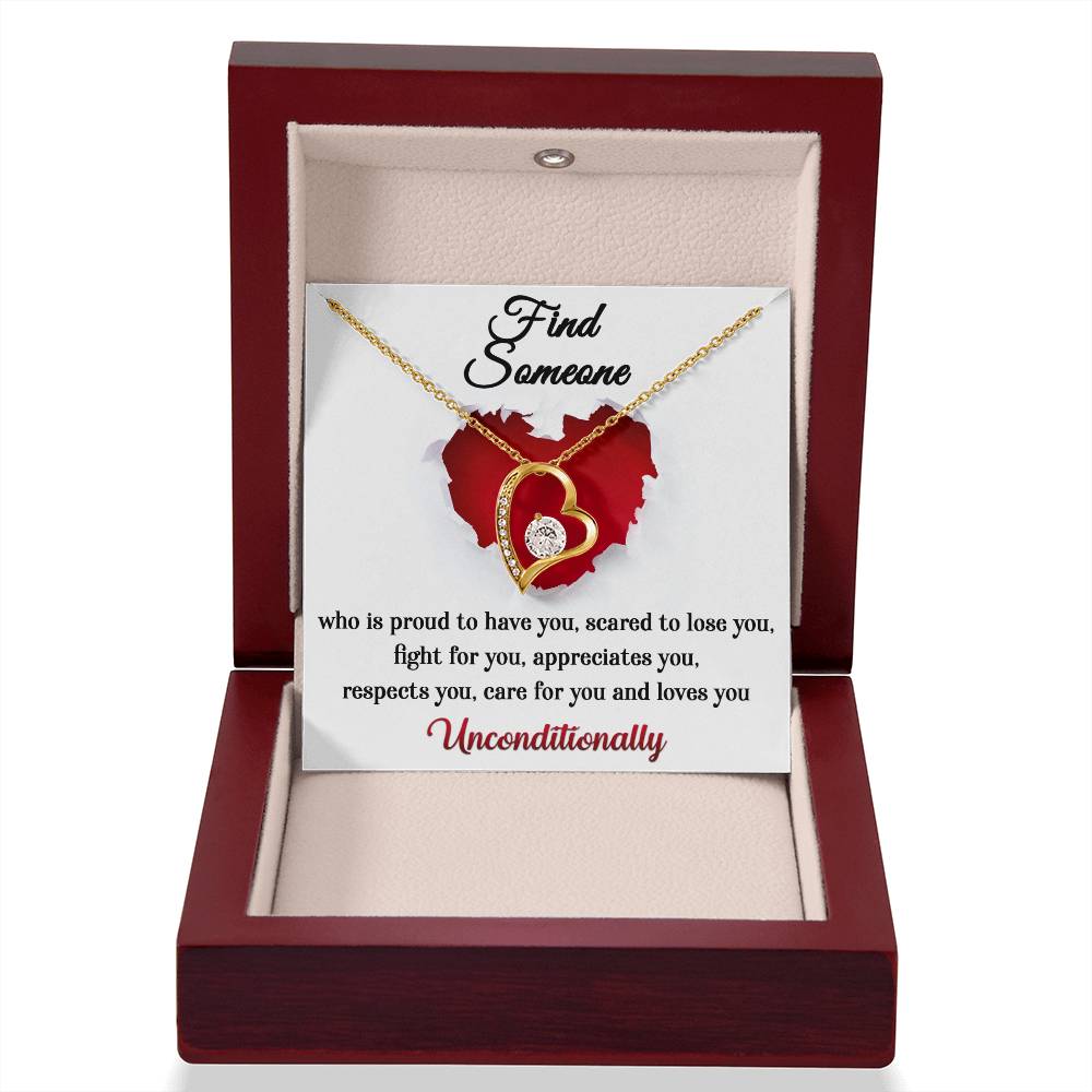 Forever Love Necklace, Find Someone Who Loves You Unconditionally, Mum Gifts to Daughter, Dad Gifts to Daughter, Gifts for Cousins, Gifts for Sister, Besties