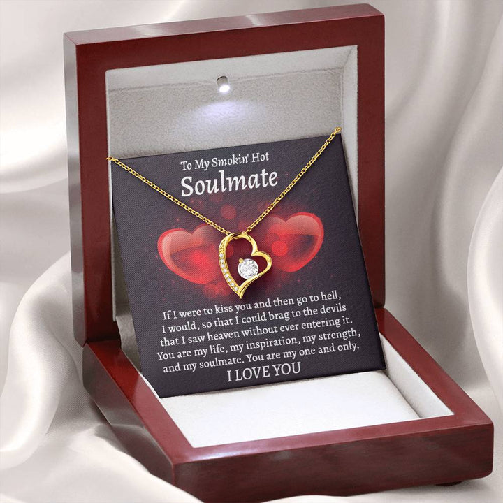 To My Smoking Hot Soulmate My Inspiration My Strength Necklace Women Men Anniversary Valentine To Wife From Husband Birthday Gift Ideas Wedding New Baby