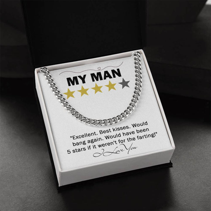 To My Man, 5 Stars If If Weren't For Farting, Soulmate Gifts for Women Men, Anniversary Valentine Gift for Soulmate, My Soulmate Cuban Chain, Cuban For Husband From Wife, Soulmate Gifts, Birthday Gifts For Husband, Gift Ideas, Wedding, New Baby