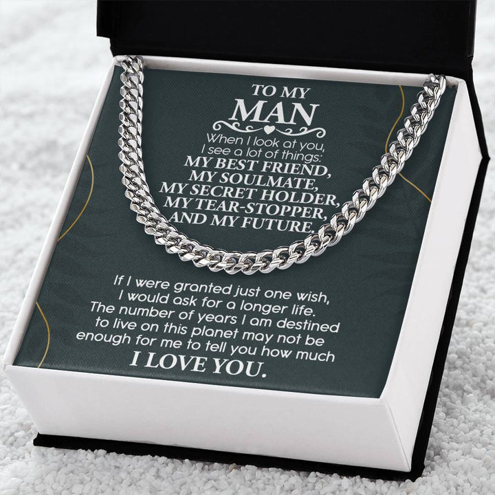 Soulmate Gifts for Women Men, Anniversary Valentine's Gift for Soulmate, Cuban Chain Necklace For Husband From Wife, Birthday Gifts For Husband From Wife, Birthday Gifts For Soulmate, Boyfriend Birthday Gift Ideas