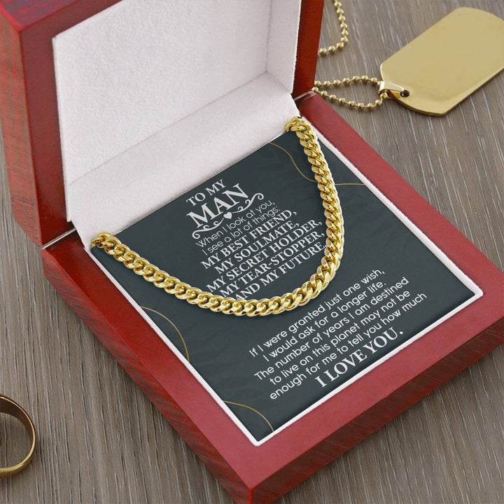 Soulmate Gifts for Women Men, Anniversary Valentine's Gift for Soulmate, Cuban Chain Necklace For Husband From Wife, Birthday Gifts For Husband From Wife, Birthday Gifts For Soulmate, Boyfriend Birthday Gift Ideas