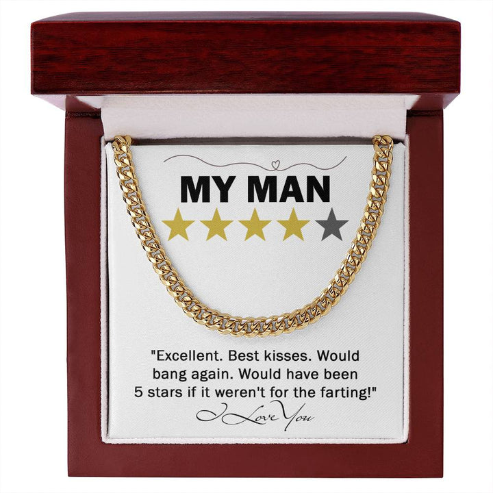To My Man, 5 Stars If If Weren't For Farting, Soulmate Gifts for Women Men, Anniversary Valentine Gift for Soulmate, My Soulmate Cuban Chain, Cuban For Husband From Wife, Soulmate Gifts, Birthday Gifts For Husband, Gift Ideas, Wedding, New Baby