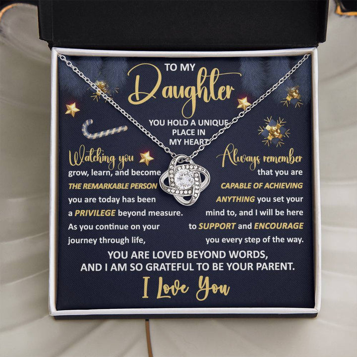 To My Daughter - you hold a unique place in my heart, gift ideas, support, encourage, privilege, remarkable, capable of achieving