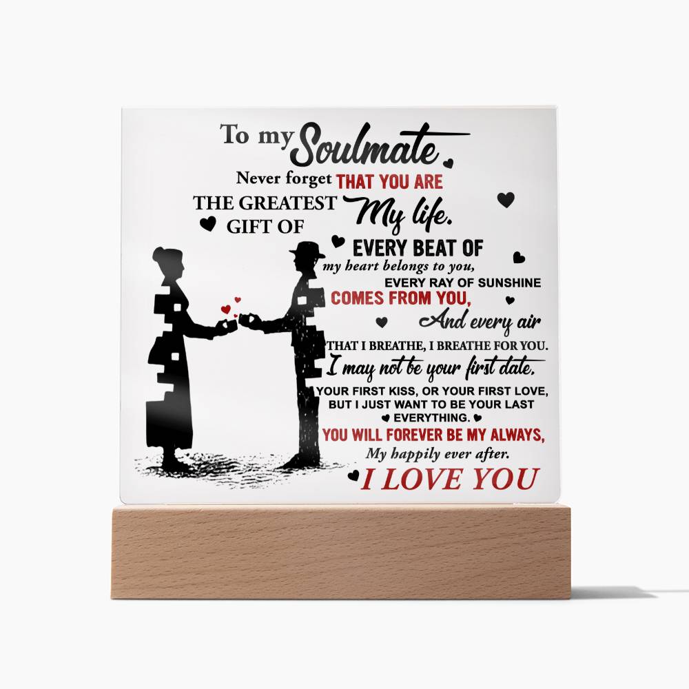 Acrylic Plaque Gifts for Soulmate, I Breathe For You, Soulmate Gifts for Women Men, Anniversary Valentine Gift for Soulmate, For Wife From Husband, Birthday Gifts For Wife, Birthday Gifts For Soulmate, Wife Birthday Gift Ideas