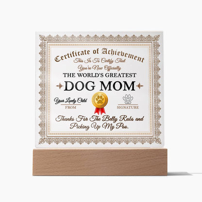 Christmas decorative plaque, To My Dog Mom, santa, xmas, gift ideas, daughter, son, granddaughter, grandson, dad, grandma, buddy, soulmate, aunt, uncle