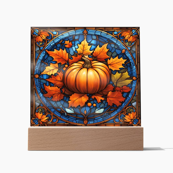 Huge Pumpkin with stained glass-like design, Thanksgiving, xmas, Christmas, gift ideas, abundance