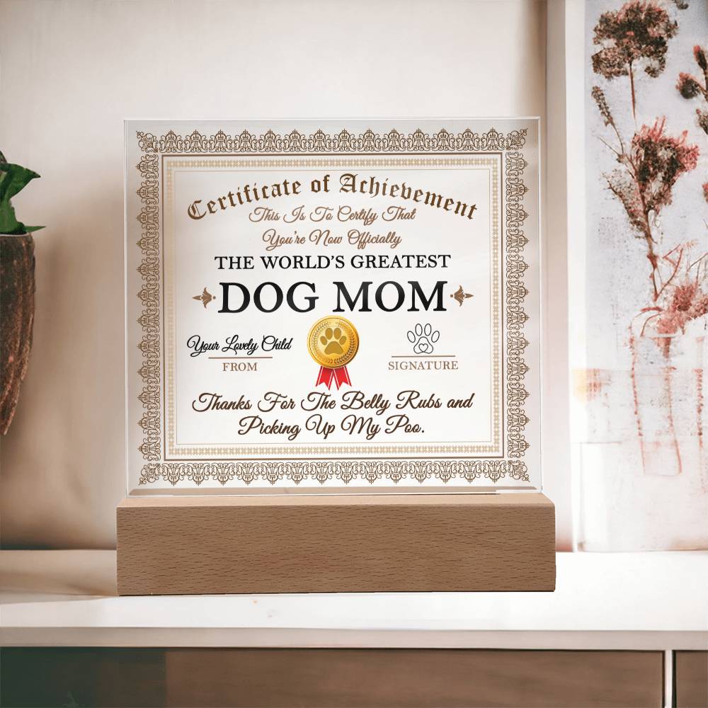 Christmas decorative plaque, To My Dog Mom, santa, xmas, gift ideas, daughter, son, granddaughter, grandson, dad, grandma, buddy, soulmate, aunt, uncle