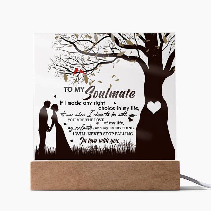 Premium Acrylic Decor with LED, Gift To Soulmate Choice in My Life, Gift Ideas for Valentine, Gift Ideas for Boyfriend, Gift to Boyfriend, Gift from Girlfriend to Boyfriend, Badass Boyfriend, Gift for couples