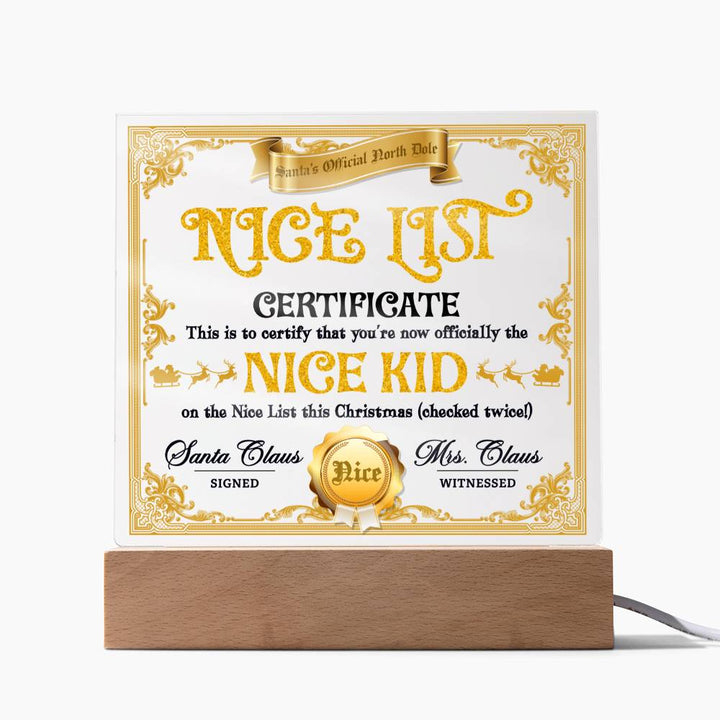 Nice List Nice Kid Certificate, Season Greetings, holiday greetings, xmas, new year, season greetings, thanksgiving, badass greetings, funny greetings