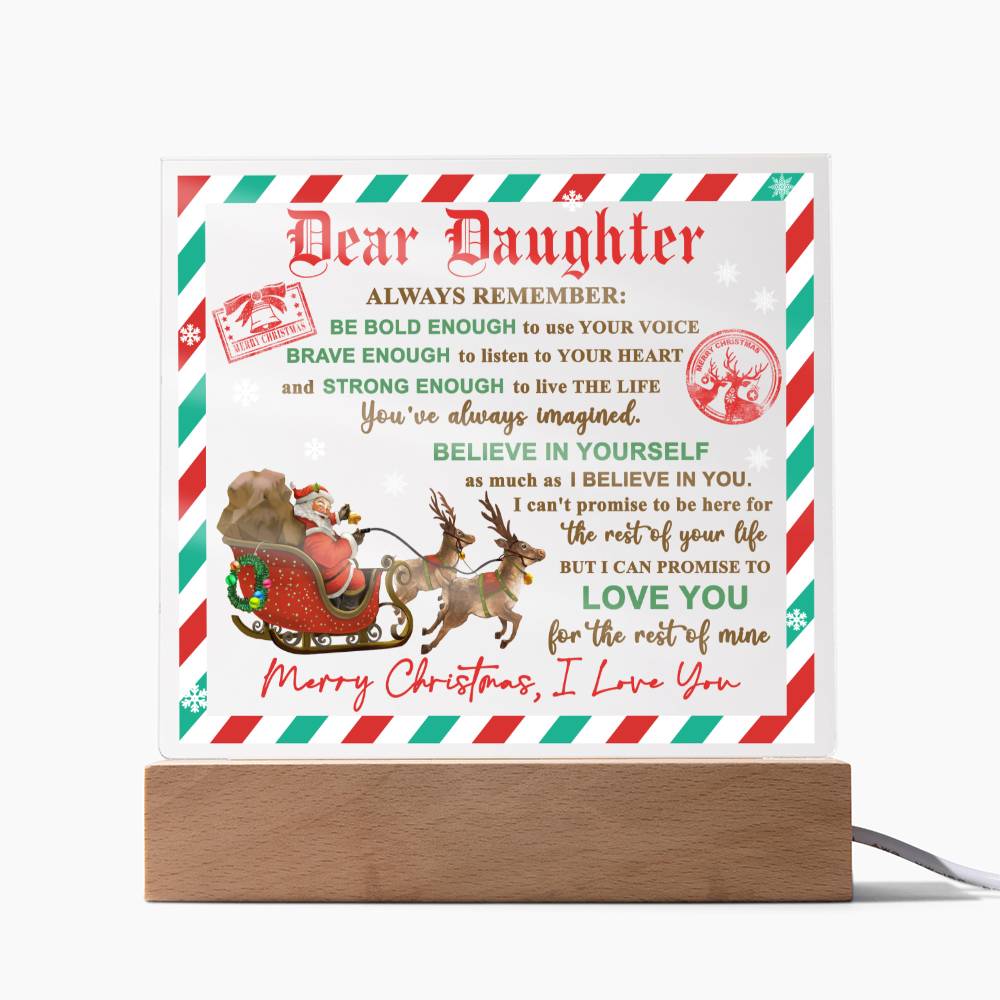 Dear Daughter Believe In Yourself Merry Christmas Gift Ideas From Dad Gift from Mother Seasons Greetings