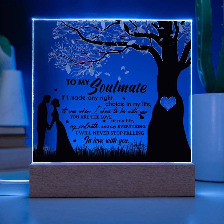 Premium Acrylic Decor with LED, Gift To Soulmate Choice in My Life, Gift Ideas for Valentine, Gift Ideas for Boyfriend, Gift to Boyfriend, Gift from Girlfriend to Boyfriend, Badass Boyfriend, Gift for couples