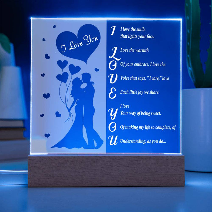 I Love You Acrylic Plaque, Soulmate Gifts for Women Men, Anniversary Valentine Gift for Soulmate ,Gift For Wife From Husband, Birthday Gifts For Wife, Birthday Gifts For Soulmate, Wife Birthday Gift Ideas