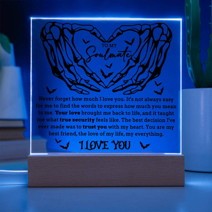 Halloween Decorative Plaque To My Soulmate What True Security Feels Like, trust you, my best friend, your love brought me back to life, my man, my woman, my husband, my wife, my Boo, gift ideas