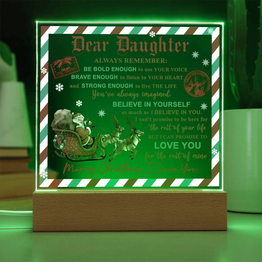 Dear Daughter Believe In Yourself Merry Christmas Gift Ideas From Dad Gift from Mother Seasons Greetings