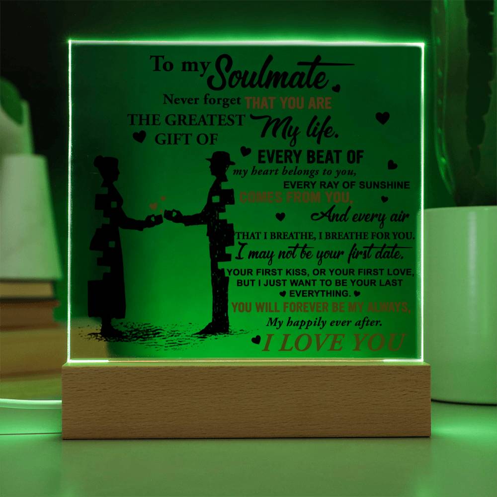 Acrylic Plaque Gifts for Soulmate, I Breathe For You, Soulmate Gifts for Women Men, Anniversary Valentine Gift for Soulmate, For Wife From Husband, Birthday Gifts For Wife, Birthday Gifts For Soulmate, Wife Birthday Gift Ideas