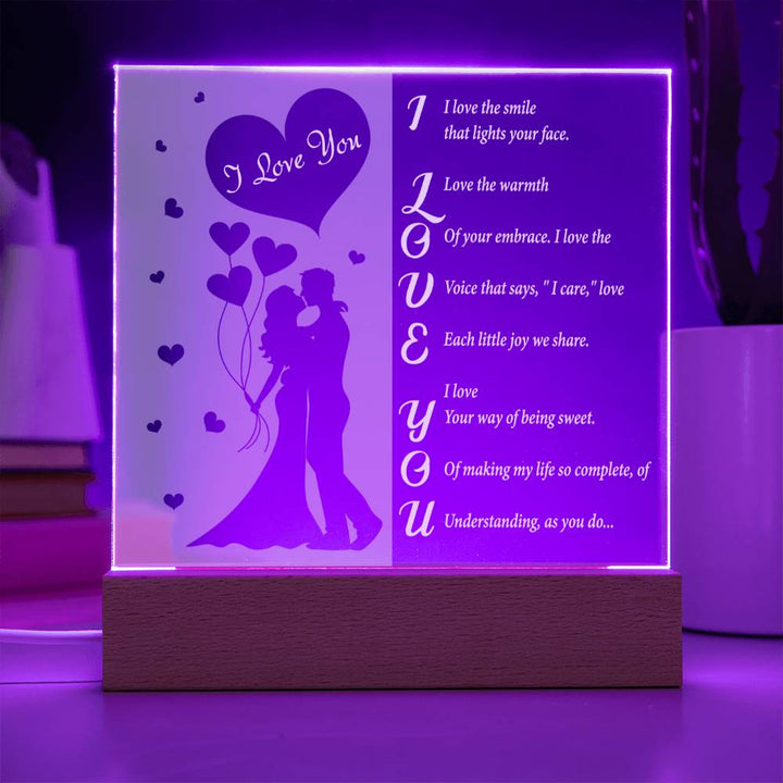 I Love You Acrylic Plaque, Soulmate Gifts for Women Men, Anniversary Valentine Gift for Soulmate ,Gift For Wife From Husband, Birthday Gifts For Wife, Birthday Gifts For Soulmate, Wife Birthday Gift Ideas