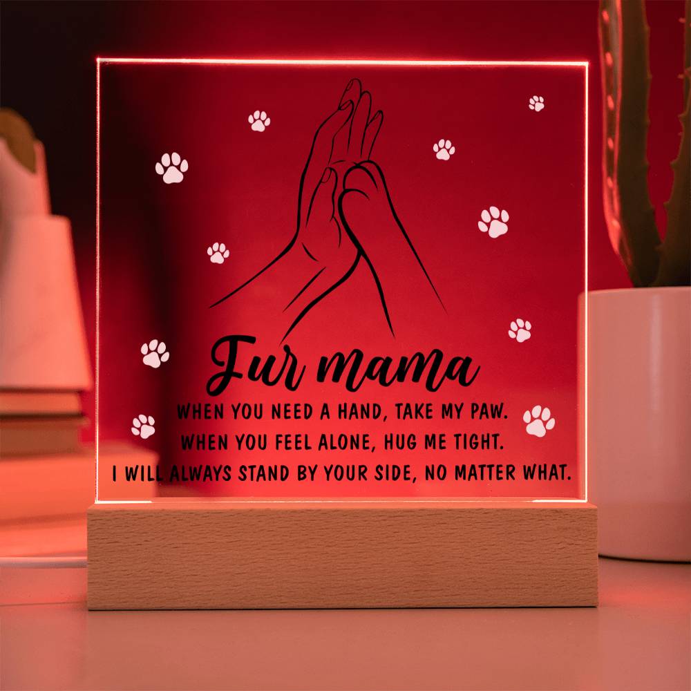 To My Fur Mama, when you need a hand take my paw, when you feel alone hug me tight, will always standby your side no matter what