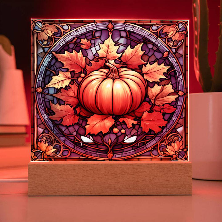 Huge Pumpkin with stained glass-like design, Thanksgiving, xmas, Christmas, gift ideas, abundance
