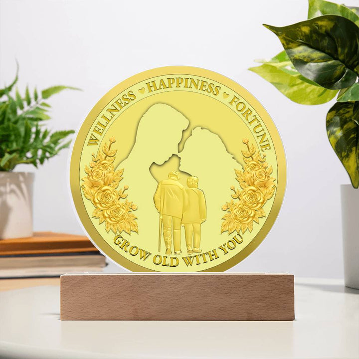 Grow Old With You Wellness Happiness Fortune Acrylic Decor My Soulmate Women Men Anniversary Valentine To Wife From Husband Birthday Gift Ideas Wedding New Baby