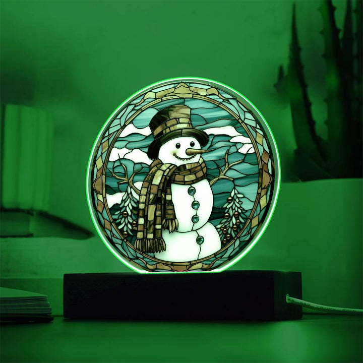 Snowman in stained like glass, xmas, thanksgivng, gift ideas