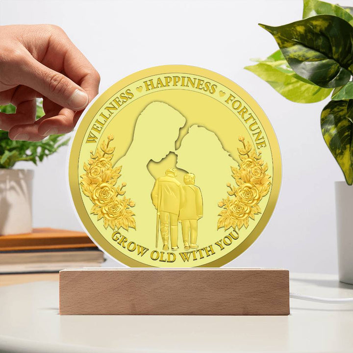 Grow Old With You Wellness Happiness Fortune Acrylic Decor My Soulmate Women Men Anniversary Valentine To Wife From Husband Birthday Gift Ideas Wedding New Baby