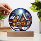 3D Acrylic﻿ Painting Decorative Plaque Snow Covered Houses Christmas Gift Ideas For Family Colleagues Business Partners Friends Neighbours Seasons Greetings
