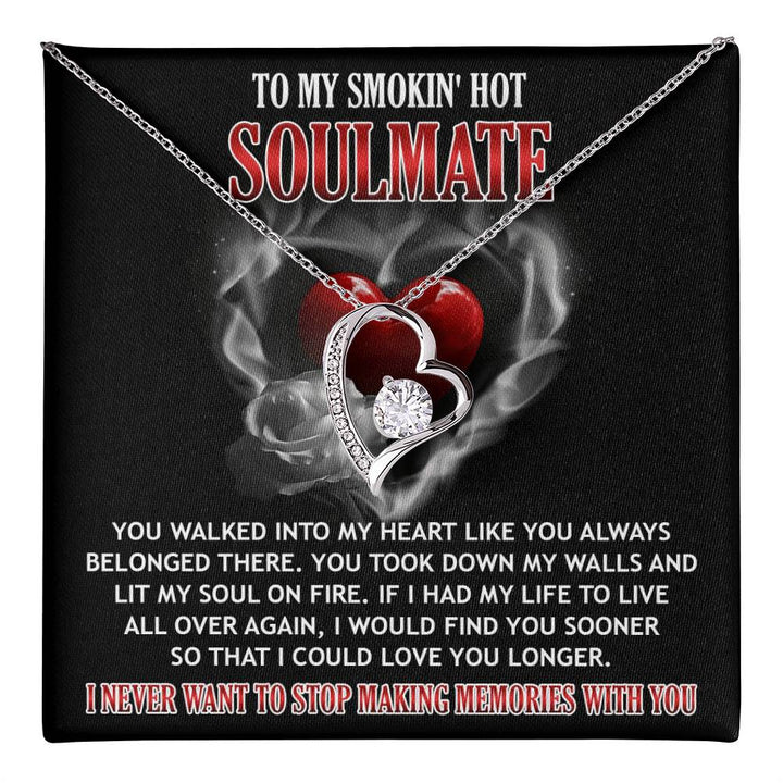 To My Smoking Hot Soulmate My Soul On Fire Necklace Women Men Anniversary Valentine To Wife From Husband Birthday Gift Ideas Wedding New Baby