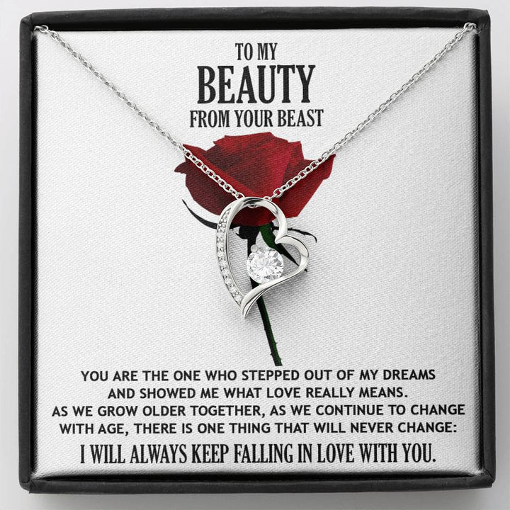 To My Beauty From Your Beast Necklace Soulmate Women Men Anniversary Valentine To Wife From Husband Birthday Gift Ideas Wedding New Baby