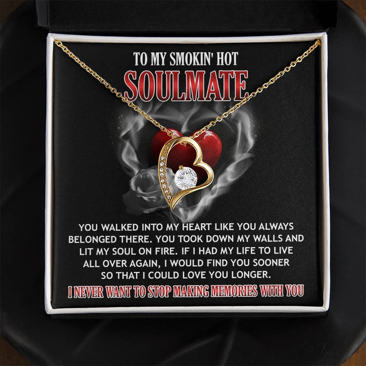To My Smoking Hot Soulmate My Soul On Fire Necklace Women Men Anniversary Valentine To Wife From Husband Birthday Gift Ideas Wedding New Baby