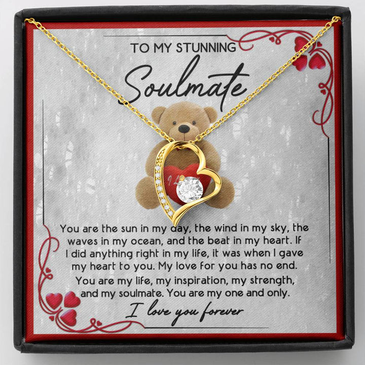 To My Stunning My Soulmate, I Gave My Heart To You, Soulmate Gifts for Women Men, Anniversary Valentine Gift for Soulmate, Necklace For Wife From Husband, Birthday Gifts For Wife, Birthday Gifts For Soulmate, Wife Birthday Gift Ideas, Wedding, New Baby