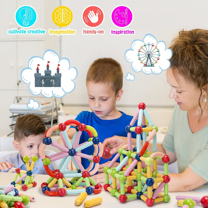 Unlock Your Child's Creativity and Problem-Solving Skills with our Magnetic Building Blocks: The Perfect Playful Learning Tool for Young Minds