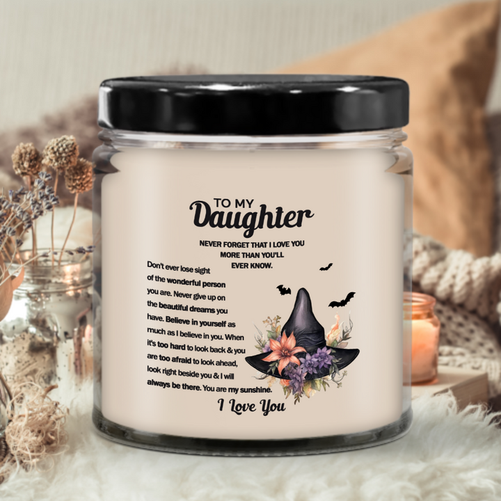 Halloween Candle - To my daughter : I Love You More Than You'll Ever Know