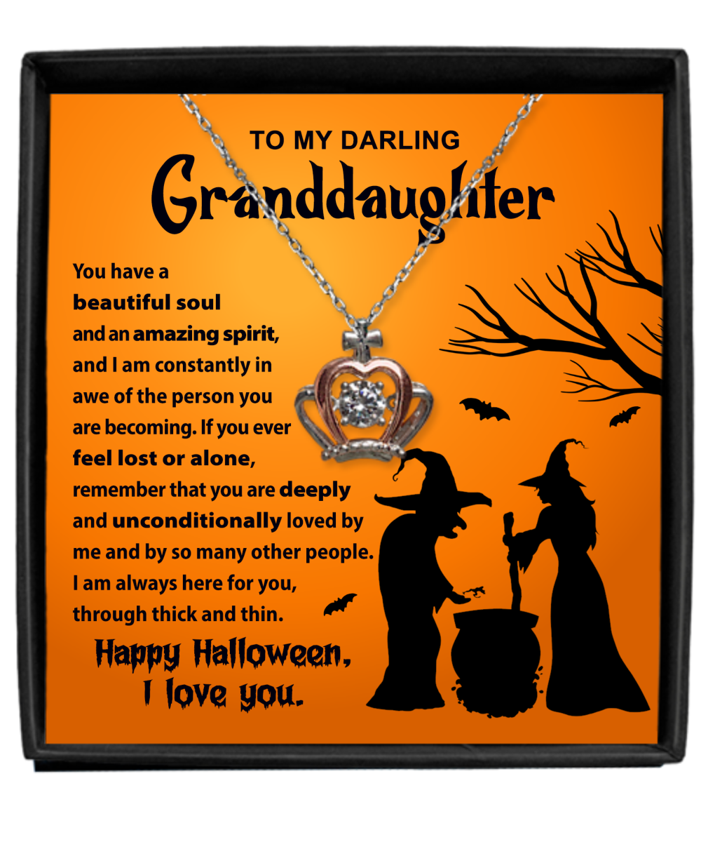 Halloween Crown Necklace Gift Ideas - To My Granddaughter Beautiful Soul, Amazing Spirit, Witch