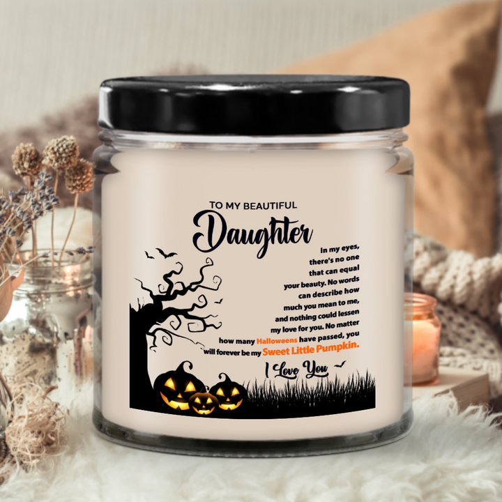 Halloween Candle - To My Beautiful Daughter: Always My Sweet Little Pumpkin