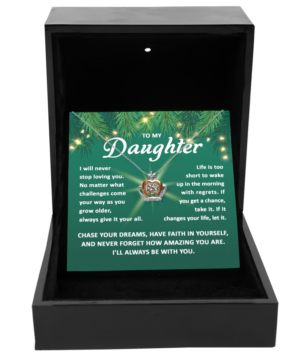 To My Daughter Chase Your Dreams, necklace, gift ideas, xmas, birthday, graduation, thanksgiving, new year, christmas