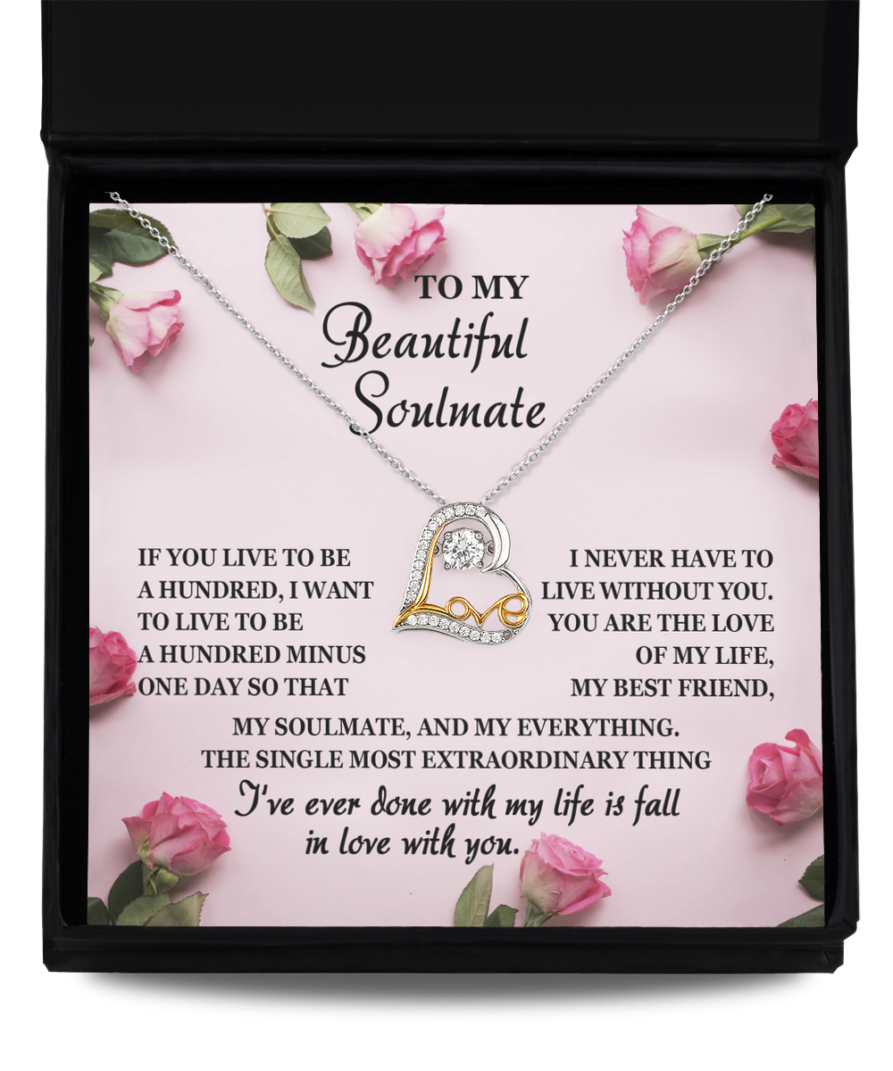 My Beautiful Soulmate Necklace, Soulmate Gifts for Women Men, Anniversary Valentine Gift for Soulmate, Necklace For Wife From Husband, Birthday Gifts For Wife, Birthday Gifts For Soulmate, Wife Birthday Gift Ideas