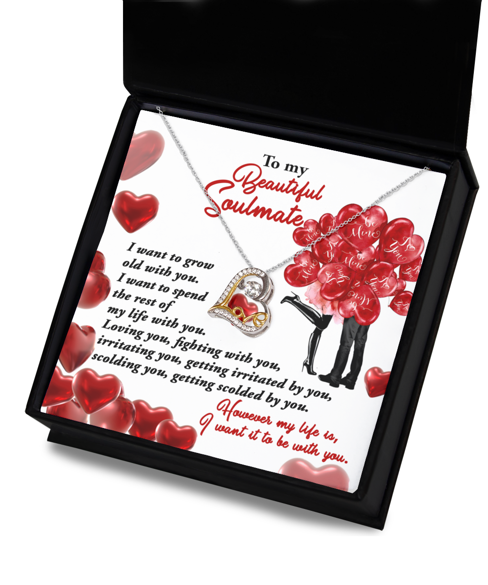 To My Beautiful Soulmate Necklace, Soulmate Gifts for Women Men, Anniversary Valentine Gift for Soulmate, Necklace For Wife From Husband, Birthday Gifts For Wife, Birthday Gifts For Soulmate, Wedding, Engagement