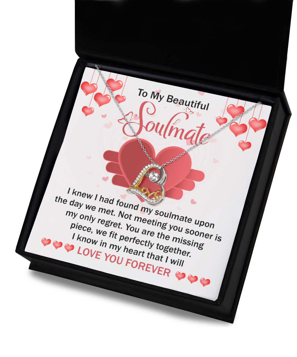 To My Beautiful Soulmate Necklace The Missing Piece Gifts Ideas for Women Men Anniversary Valentine Gift Necklace For Wife From Husband Birthday Wedding New Baby