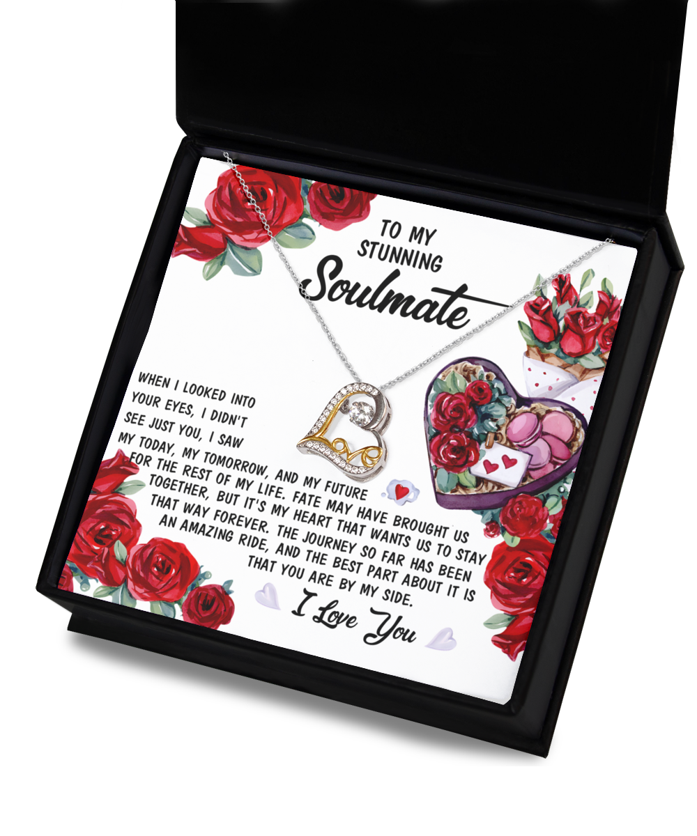 To My Stunning Soulmate Into Your Eyes, Soulmate Gifts for Women Men, Anniversary Valentine Gift for Soulmate, Soulmate Necklace For Wife From Husband, Soulmate Gifts, Birthday Gifts For Wife, Birthday Gifts For Soulmate