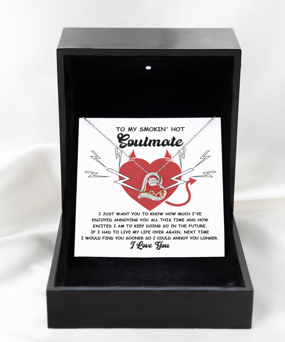 To My Smoking Hot Soulmate Necklace, Soulmate Gifts for Women Men, Anniversary Valentine Gift for Soulmate, Necklace For Wife From Husband, Birthday Gifts For Wife, Birthday Gifts For Soulmate, Wife Birthday Gift Ideas